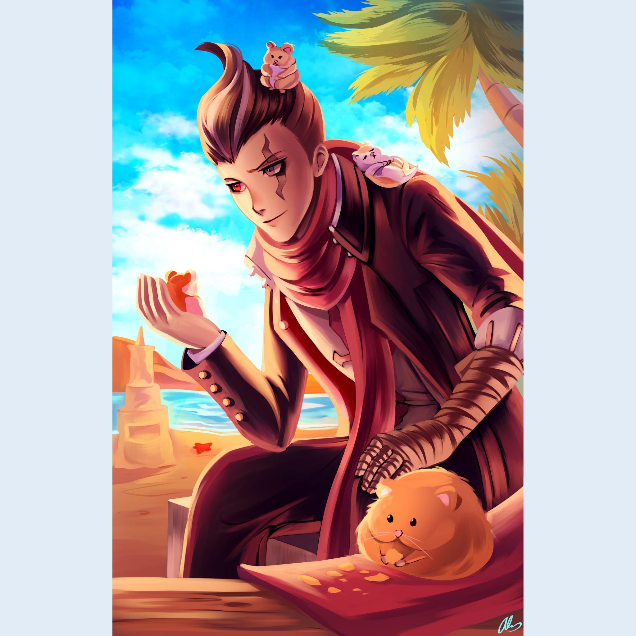 Beach Gundham Tanaka 11x17